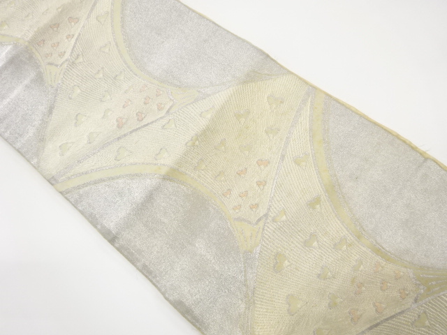 アンティーク　孔雀羽根模様織り出し袋帯（材料）